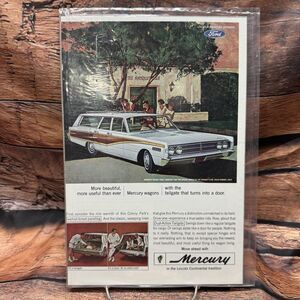 Vintage 1966 Mercury Colony Park Station Wagon Magazine Ad Dual Action Tailgate